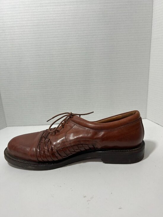 Johnston Murphy Dress Shoes Oxford Brown Men Size 9.5 leather upper M Italy main image 8